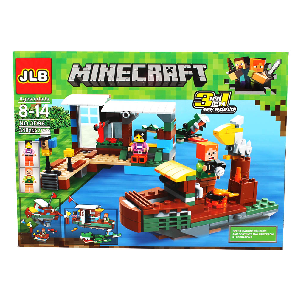 Конструктор JLB Minecraft 3 в 1, 348 деталей