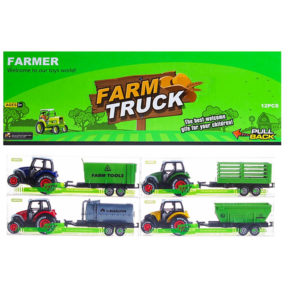 Инерционные машинки "FARM TRUCK". Продаются шоу-боксом 12шт. Цена за 1шт