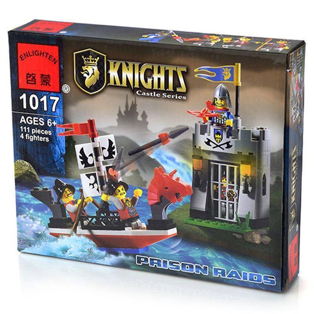 Конструктор "CASTLE SERIES. KNIGHTS. PRISON RAIDS". №1017. 11 деталей, 4 фигурки. Возрастное ограничение 6+